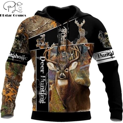Huntaholic - Deer Hunting 3D Printed Fashion Mens Autumn Hoodie Sweatshirt Unisex Streetwear Casual Zip Jacket Pullover KJ536