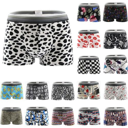 New Fashion Character Geometric Printed Boys Comfy Boxer Trunk Shorts Pouch Breathable Underpants Milk Fiber softy Men Underwear
