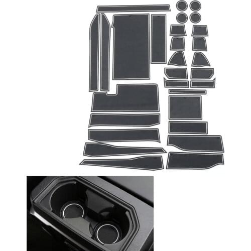 Fit For Ford F-150 F150 2015-2016 29Pcs/Set Car Cup Mat Anti-Slip Anti Non Slip Gate Slot Pad Black Red Blue Color Car-Styling