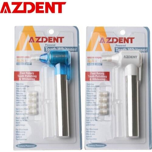 AZDENT Tooth Burnisher Polisher Whitener Teeth Whitening Polishing Stain Remover Tooth Cleaning Oral Care Tool with Nozzles Tips