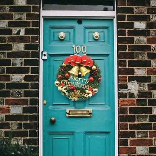 Christmas Door Wreath Holiday Wreath Home Window Wall Decoration Flower Ring Celebration Party Decoration Wreath
