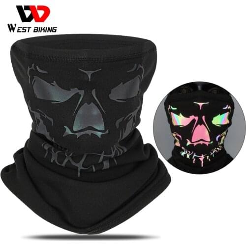 WEST BIKING Winter Sport Scarf Reflective 3D Print Warm Windproof Face Cover Men Women Bicycle Bandana Outdoor Cycling Headwear