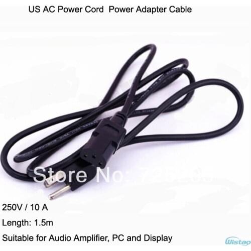 US AC Power Cord Power Adapter Cable 3 prong female power plug for Amplifier PC Display Black 1.5m Free Shipping