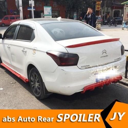 For Citroen C-Elysee Spoiler 2014-2017 C-Elysee ailice spoiler High Quality ABS Material Car Rear Wing Primer Color Rear Spoiler