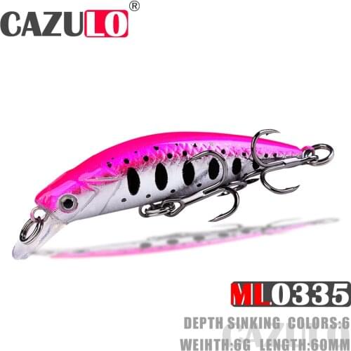 Sinking Minnow Fishing Lure Accesorios Iscas Artificiais Weights 6g 6cm Bait Wobblers De Pesca Tackle Pike Fhsh Articulos Leurre