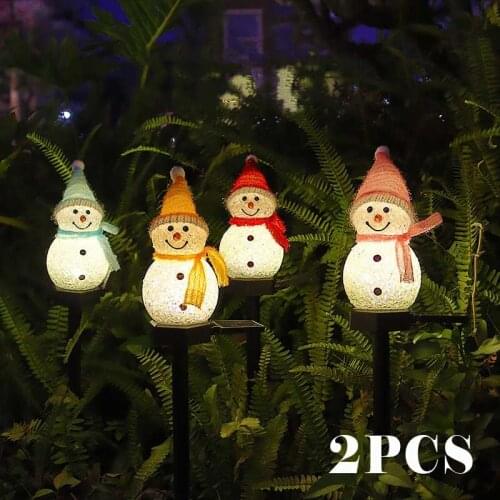 Outdoor Garden Decoration Landscape Light Solar Christmas Series Cartoon Snowman Ground Lamp Platform Creative LED Lawn Light