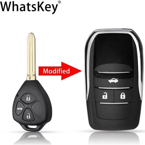 WhatsKey Replacement Flip Folding Key Shell For Toyota Reiz Corolla RAV4 Camry Crown Modified Remote Car Key Case housing Cover