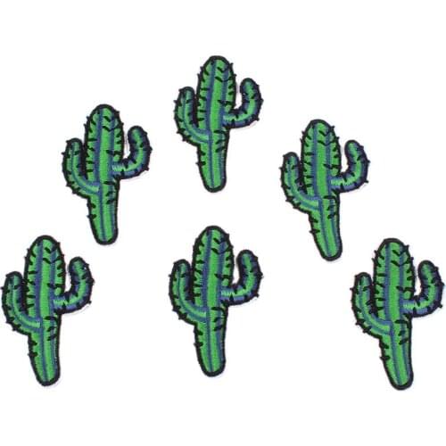 10pcs/lot DIY Clothes Accessories Iron On Embroidered Cactus Stickers Handmade Jeans Bags Coats Appliques Garments Repair Patch