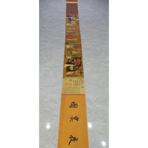 140" Chinese Xuan Paper Figure Stories 'banquet figure Long Scrolls Painting