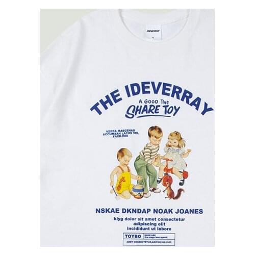 2021 Fashion Summer Vintage Short Sleeve T Shirt Mens Fun Kids Printed T-shirts Couples Casual Streetwear Oversized Male Tops