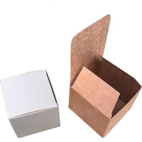 50pcs Square Box 4 5 6 7 8 9 10cm Kraft Paper 1 Tuck Gift Packing Boxes For Candy/handmade Soap/oil Bottle/perfume/jewelry/tube