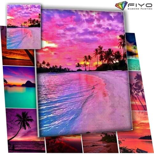 5D DIY Diamond Painting Beach Sea River Scenery Mosaic Needlework Full Square/Round Diamond Embroidery Cross Stitch Art Cuadros