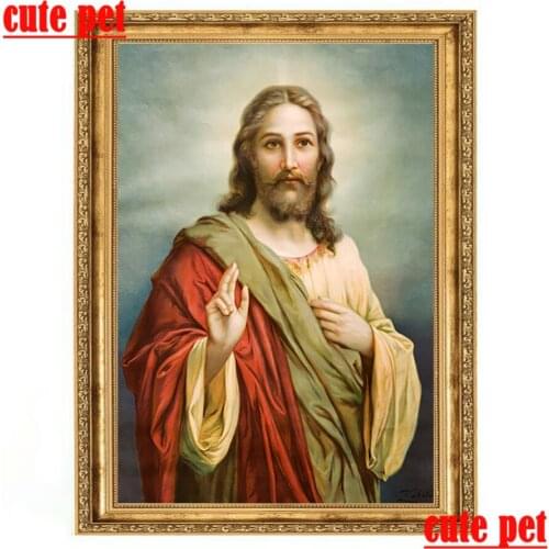 Wallpaper Diy Religion Jesus 100% Resin diamond painting Full diamant embroidery mosaic Cross Stitch home decor gifts No Frame
