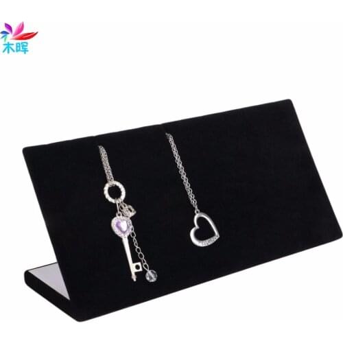 Velvet Necklace Chain Bracelet Display L Stand Board Jewelry Holder Rack