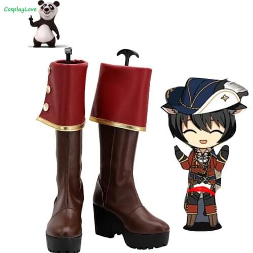 CosplayLove Ensemble Stars Sakuma Ritsu Brown Cosplay Shoes Long Boots Leather Custom Made