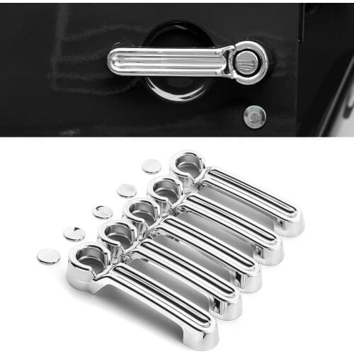 4Door Handle Decor Cover & Tailgate Handle Trim Cover for 2007+ for Jeep Wrangler JK