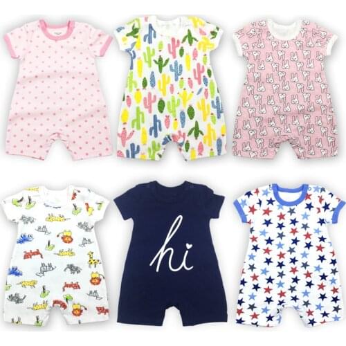 Baby Summer Rompers Short Sleeve 100% Cotton Boy girl Clothes Newborn Boys Romper 6 12 24 m Playsuit suit Infant baby clothing