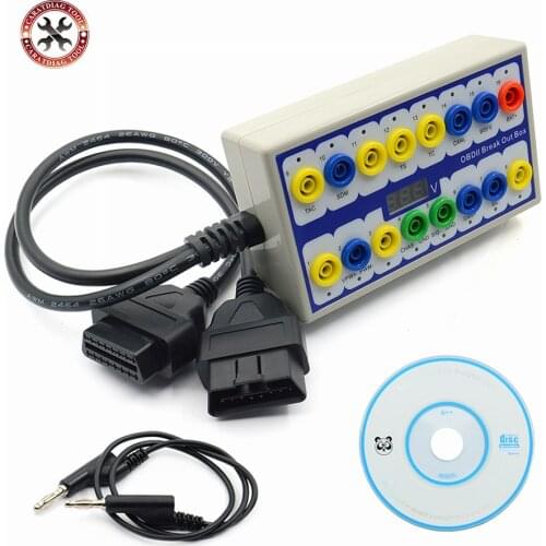 Overseas Auto Car OBD 2 Break Out Box OBD2 Breakout Box OBD OBDII Protocol Detector Diagnostic Connector Detector