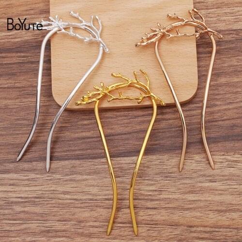 BoYuTe (5 Pieces/Lot) 20.5*60.5MM Alloy Tree Branches Welding 3*100MM Long Arched Hairpin Handmade Hair Accessories Materials