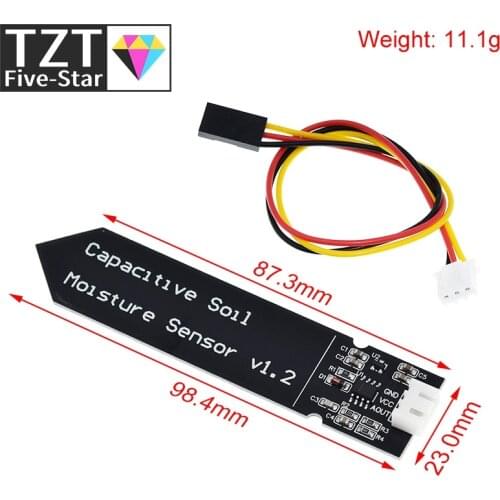 Capacitive Soil Moisture Sensor Module Not Easy to Corrode Wide Voltage Wire 3.3~5.5V Corrosion Resistant W/ Gravity for Arduino