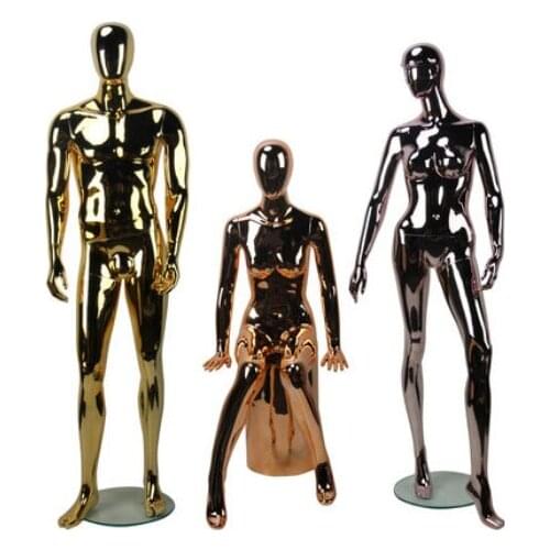 Electroplate Model Female Whole Body Mannequin Wedding Dress FRP Male Dummy