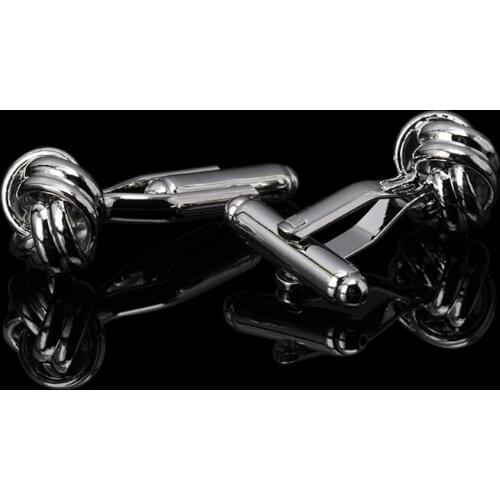 Classic Metal Silvery Knot Cufflinks Groomsmen Gifts Wedding High Quality Men' Shirt suit Cuff Free Shipping