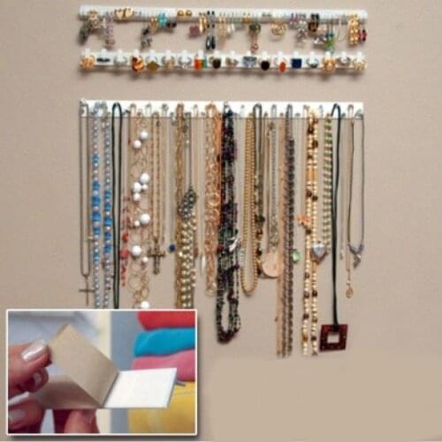 Adhesive Jewelry Hooks Wall Mount Storage Holder Jewelry Storage Earring Ring Organizer Earring Necklace Ring Display Holder New