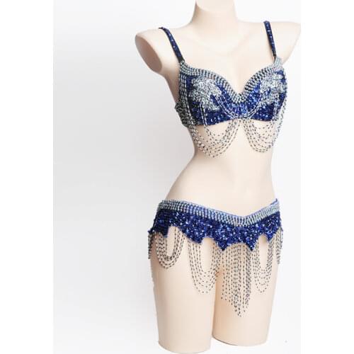 New Women belly dance set dancing costume belly dancing clothes Sexy Night dance wear bra belt suit belly dance BRA Belt 181200