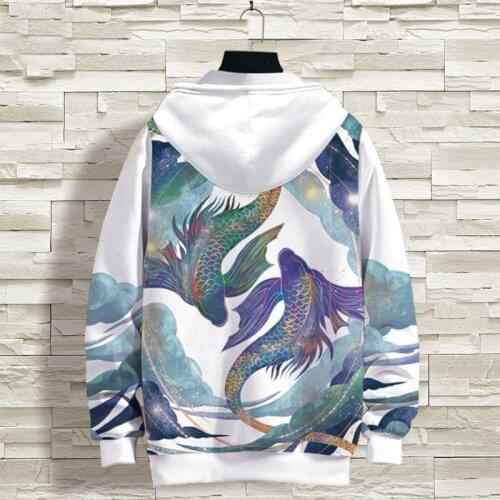 MenS Clothing 2020 Pullovers Sweatshirt Oversized Harajuku Asian Streetwear Tops Print Long Sleeve Hoodies Hooded Male FF2952