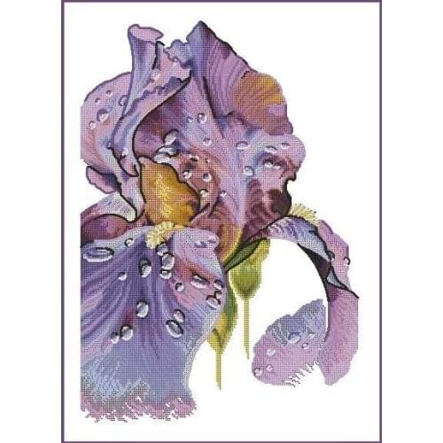 Purple Dawn Iris Top Quality Cross Stitch Kits Crafts 14CT Unprinted Counted Sewing kit Embroidered Art Handmade Home Decor