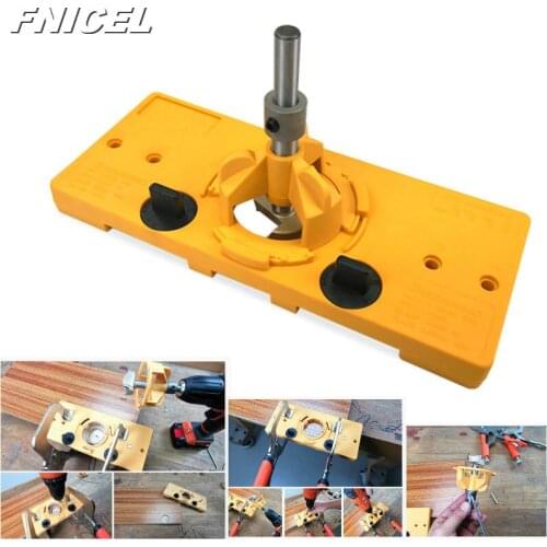 NEWEST Woodworking 35mm Forstner Drill Bits Wood Hinge Drilling Jig Tool Kit for Window Door Hole Saw Stop Collar Pilot