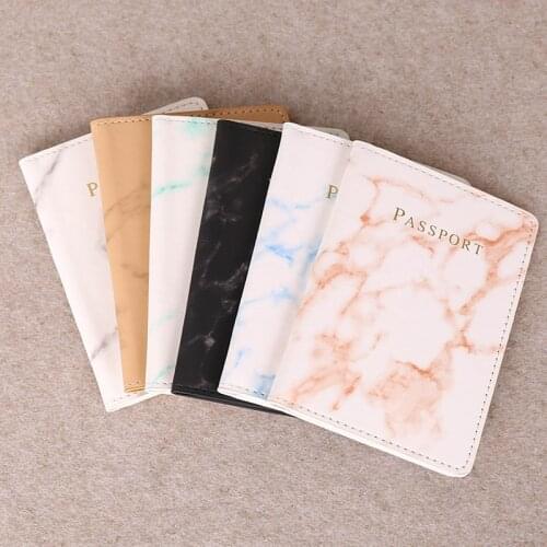 Pu Leather Marble Style Passport Cover Travel Wallet Mr/Mrs Covers for Passports Travel Document Organizer Passport Holder Case
