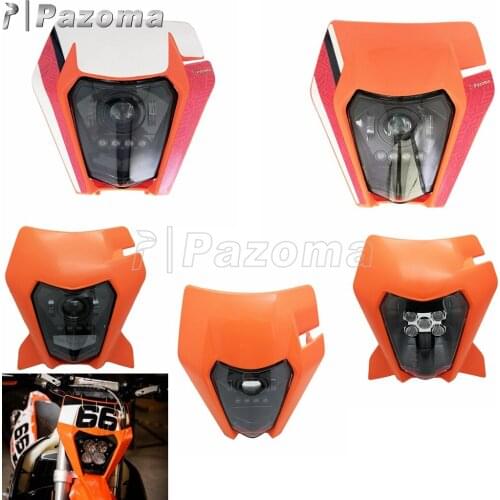 Orange E8 Motocross LED Headlight & Enduro LED Headlight Hi/Bo Beam W/DRL Dual Sport Headlight For EXC EXC-F XC-W XC XC-F