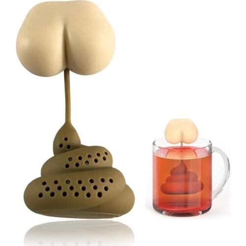 Personalized poo shape, reusable silicone tea maker, fun herbal tea bag, coffee filter, diffuser, tea strainer accessories