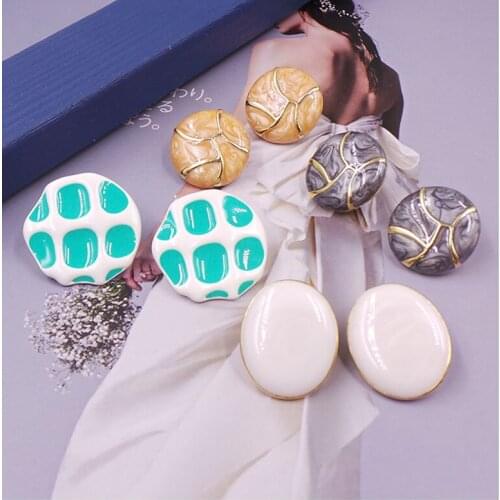 Palace retro enamel earrings popular fashion earrings simple geometric medieval