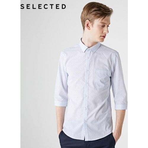 SELECTED Mens Slim Fit Printed 3/4 Sleeves Shirt | 419231520