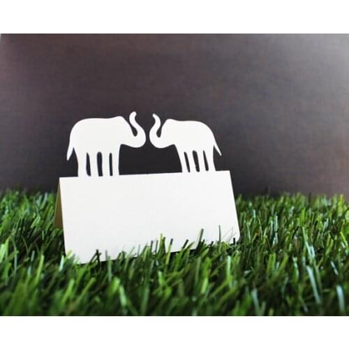 Elephants Place Cards birthday party Wedding bridal shower Dinner meal Seating escort Card, Reception number marker
