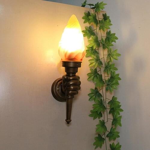 Modern Vintage Retro Torch Lamp Loft Iron Industrial Rustic Sconce Wall Light