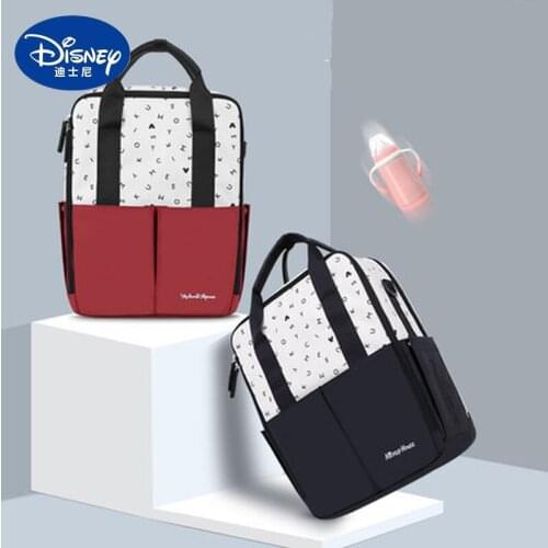 Disney Mickey Minnie Diaper Bag Cartoon Mommy Bag Fashionable Backpack Large Capacity Handbag Baby Outing Practical Backpack