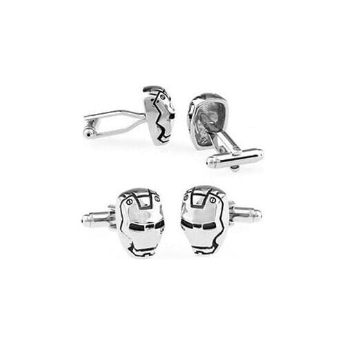 Siver Iron Man Cufflink 15 Pairs Wholesale Free Shipping