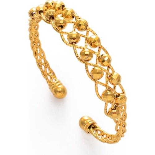 Anniyo Hawaiian Ball Bangle Gold Color Guam Bracelet Bangle Kiribati Chuuk Micronesia Marshallese African Banglets Women #234306