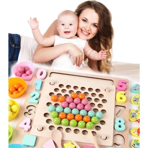 1Set Montessori Educational Wooden Toys Toy Set Children Puzzle Toys Game