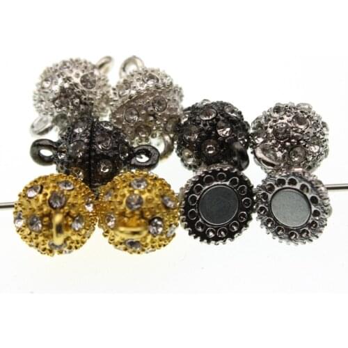 10pcs 10x16mm Rhinestone Crystal Strong Magnetic Clasps For Necklace Bracelet End Clasps Connectors For DIY Jewelry Making Z630