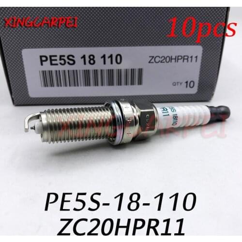 10PCS PE5S-18-110 ZC20HPR11 Iridium Spark Plug For Mazda M3 M6 CX-3 CX-5 2.0L 2.5L PE5R18110 PE5R-18-110