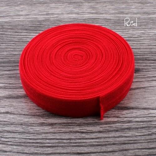 120Y OEM 5/8 Shiny Solid Highly-flexible Nylon Folded Over Elastic Webbing Ribbon Stretch FOE for Hair Tie/Hair Bows/Headbands