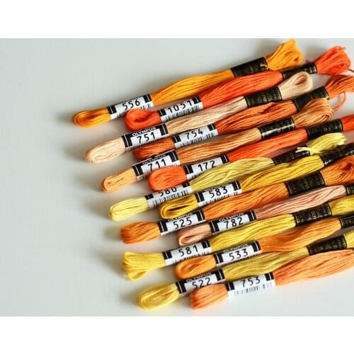 Japan OLYMPUS NO.25 Embroidery orange series thread French embroidery thread 19pcs/lot