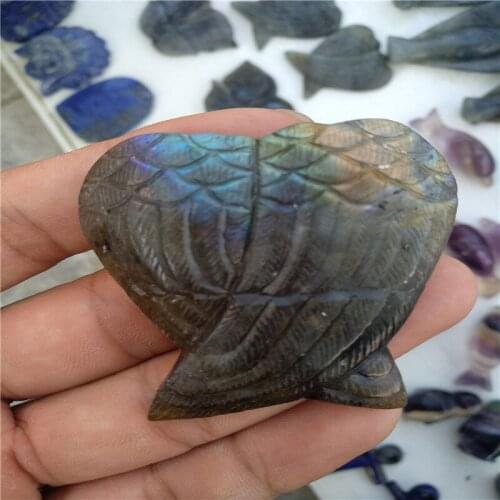 2inch The wings carved in natural labrador stone are naturally colored