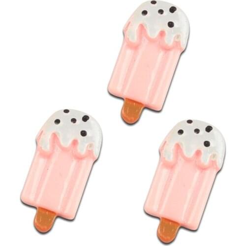 20Pcs Light Pink Popsicle Resin Decoration Crafts Kawaii Bead Flatback Cabochon Scrapbook DIY Accessories Buttons