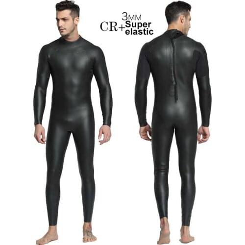 3MM light leather wetsuit CR super elastic diving suit men and women Scuba spearfishing Surfing Snorkeling one-piece wetsuit