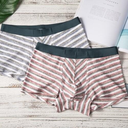 3pcs/Lot Comfortable striped Underwear Man Elastic shorts Men Breathable Underpants Male Panties